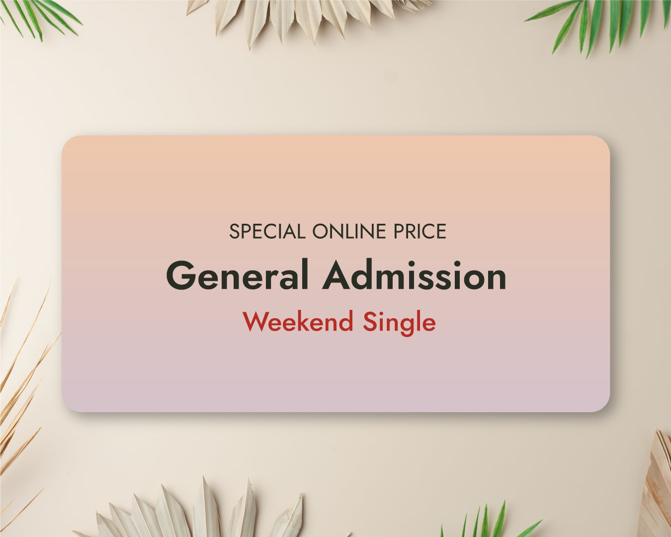 Weekend(Any Day) General Admission for One
